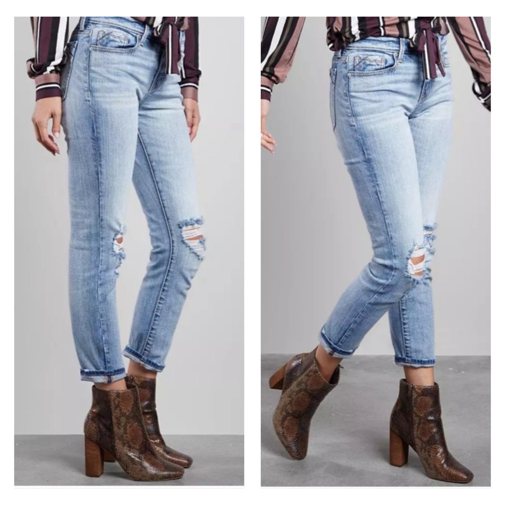 Buckle Black Fit No.256 Boyfriend Ankle Jeans Womens 28 x 27 Stretch Destruction - Picture 4 of 14